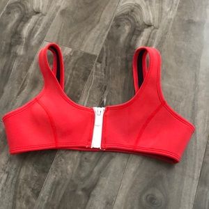 Hoaka red zipper bikini top